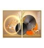 Modern Abstract Golden Deer Acrylic Art Framed Art Panel (Set Of 2)