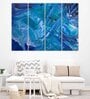 Manner Designs Blue Wood Framed Abstract Art Panel Set of 4