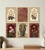 Royal Elephant Wall Art Framed Set of 6