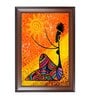 Modern African Multicolour MDF Framed Wall Painting