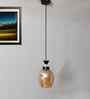 Modern Amber Glass Black Hanging light