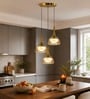 Modern Amber Glass Pendant Light   Set of 3