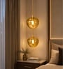 Modern Amber Glass Pendant Lights with Gold Finish