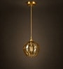 Modern Amber Glass Pendant Lights with Gold Finish