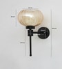 Modern Amber Kharbuja Glass Black Lamp