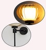 Modern Amber Kharbuja Glass Black Lamp
