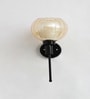 Modern Amber Kharbuja Glass Black Lamp