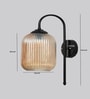 Modern Amber Ribbed Black Wall Sconce