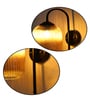 Modern Amber Ribbed Black Wall Sconce