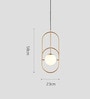 Modern Arc Pendant Light   Gold Frame with Frosted Glass Globe