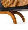 Modern Arch Rattan TV Unit With Storage In Natural Rattan Finish