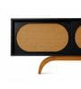 Modern Arch Rattan TV Unit With Storage In Natural Rattan Finish