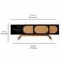 Modern Arch Rattan TV Unit With Storage In Natural Rattan Finish