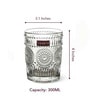 280 ML Modern Art Vintage Embossed Glass Tumbler Set of 4