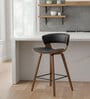 Modern Bar Stool In Brown Finish