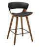 Modern Bar Stool In Brown Finish
