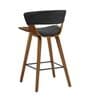 Modern Bar Stool In Brown Finish