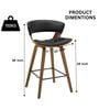 Modern Bar Stool In Brown Finish