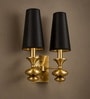Modern Black & Antique Brass Double Wall Sconce