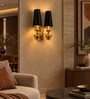 Modern Black & Antique Brass Double Wall Sconce