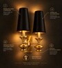 Modern Black & Antique Brass Double Wall Sconce