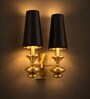 Modern Black & Antique Brass Double Wall Sconce