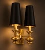 Modern Black & Antique Brass Double Wall Sconce