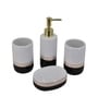 Modern Black & White Ceramic Set of 4 Bath Accessories Set 