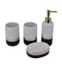 Modern Black & White Ceramic Set of 4 Bath Accessories Set 