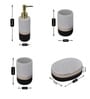 Modern Black & White Ceramic Set of 4 Bath Accessories Set 