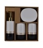 Modern Black & White Ceramic Set of 4 Bath Accessories Set 