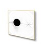 Modern Black and White Circles Set of 2 Canvas Wall Painting Gold Frame