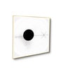 Modern Black and White Circles Set of 2 Canvas Wall Painting Gold Frame