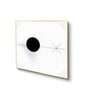 Modern Black and White Circles Set of 2 Canvas Wall Painting Gold Frame