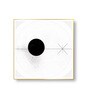 Modern Black and White Circles Set of 2 Canvas Wall Painting Gold Frame