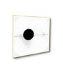 Modern Black and White Circles Set of 2 Canvas Wall Painting Gold Frame