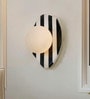 Modern Black and White Marble Wall Sconce with Frosted Glass Globe