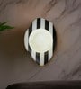 Modern Black and White Marble Wall Sconce with Frosted Glass Globe