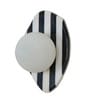 Modern Black and White Marble Wall Sconce with Frosted Glass Globe