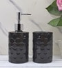 Modern Black Ceramic Set of 2 Bath Accessories Set 
