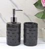 Modern Black Ceramic Set of 2 Bath Accessories Set 