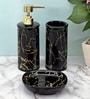 Modern Black Ceramic Set of 3 Bath Accessories Set 