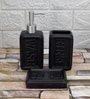 Modern Black Ceramic Set of 3 Bath Accessories Set 