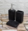 Modern Black Ceramic Set of 3 Bath Accessories Set 