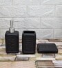 Modern Black Ceramic Set of 3 Bath Accessories Set 