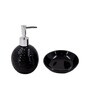 Modern Black Ceramic Set of 3 Bath Accessories Set 