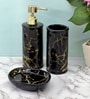 Modern Black Ceramic Set of 3 Bath Accessories Set 