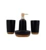 Modern Black Ceramic Set of 4 Bath Accessories Set 
