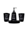 Modern Black Ceramic Set of 4 Bath Accessories Set 