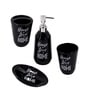 Modern Black Ceramic Set of 4 Bath Accessories Set 